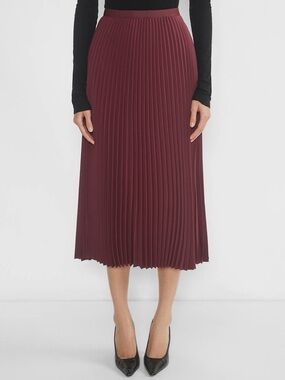 Aritzia Babaton High-rise Maxi Skirt with Pleats in Burgundy